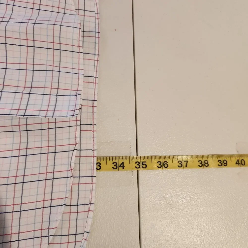 J. Crew Mens Performance Slim White Tattersall Button Up Shirt Preppy Size XXL
